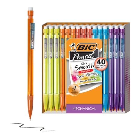 Bic Mechanical Pencil Xtra Life, Assorted Colors, 40PK MPCE40-BLK